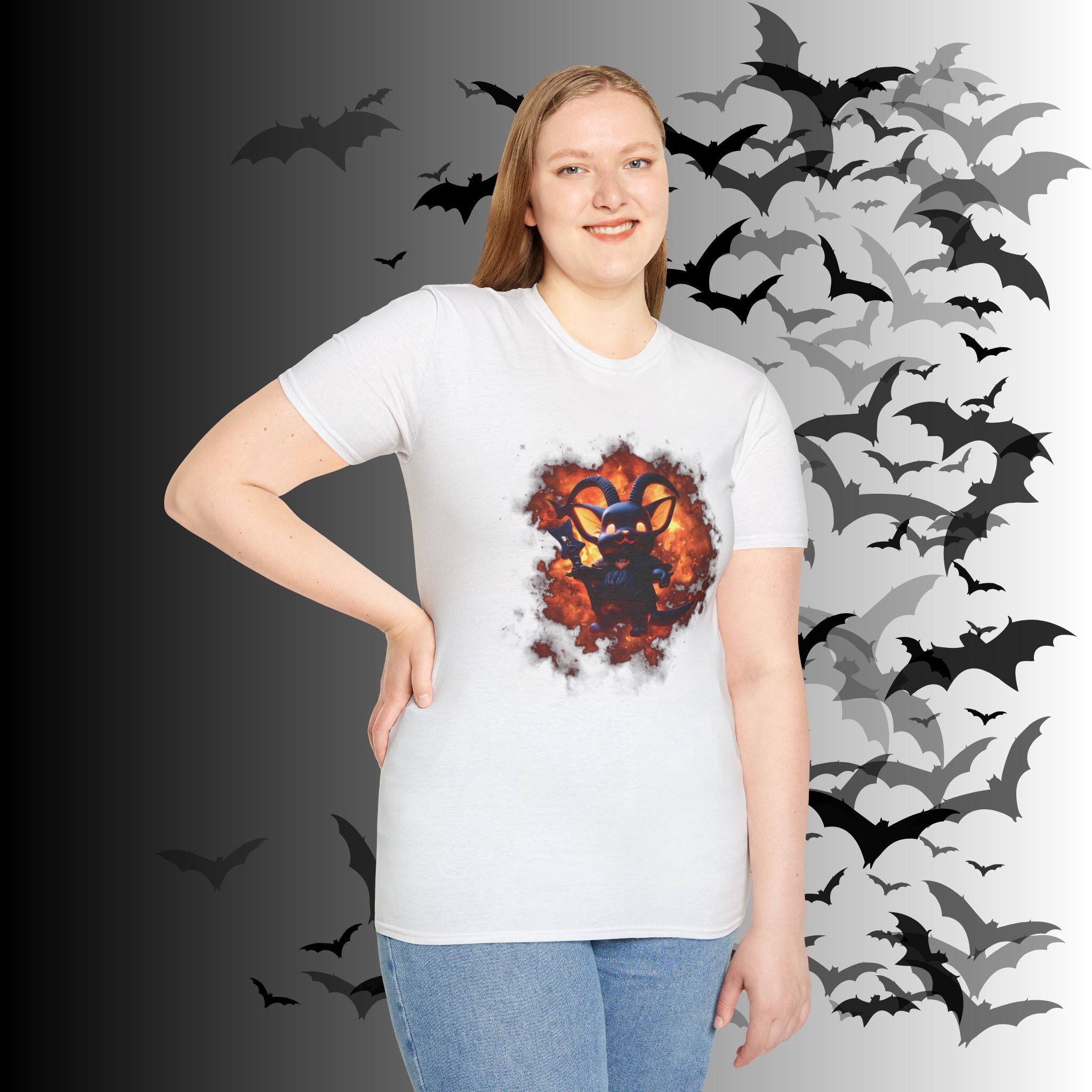 Whimsigoth Chibi Baphomet Fire T-Shirt — Gothic Occult Tee