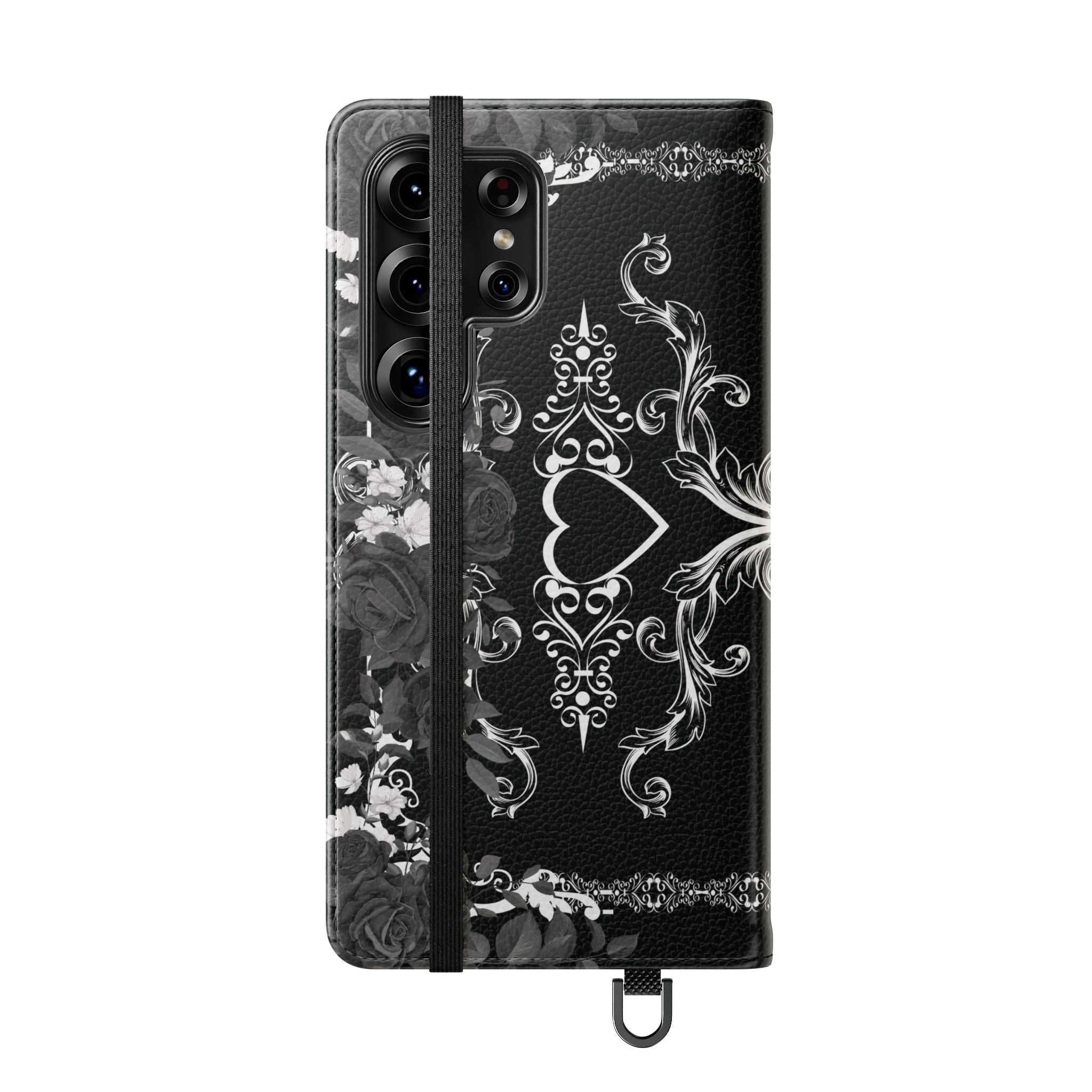 Romantic Goth Wallet Flip Case - Goth Botanical Phone Case