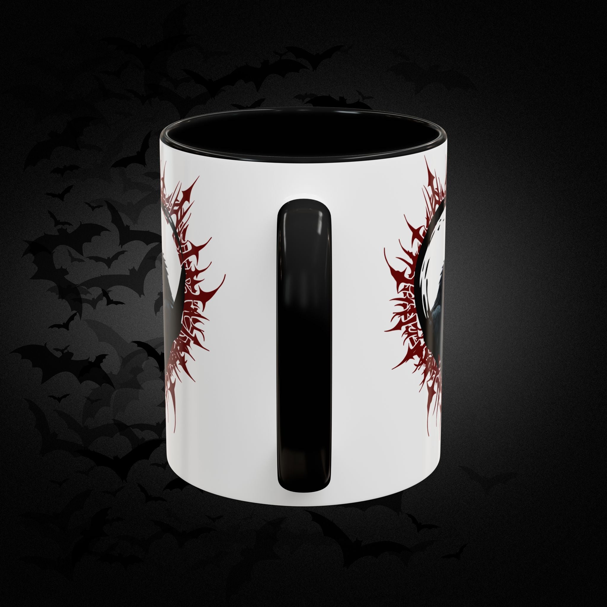 Raven Heart Gothic Coffee Mug — Dark Romance Corvid Design
