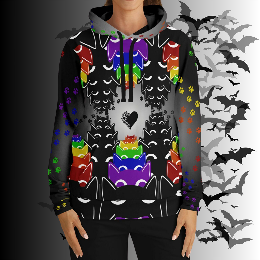 Rainbow Cats All Over Print Hoodie