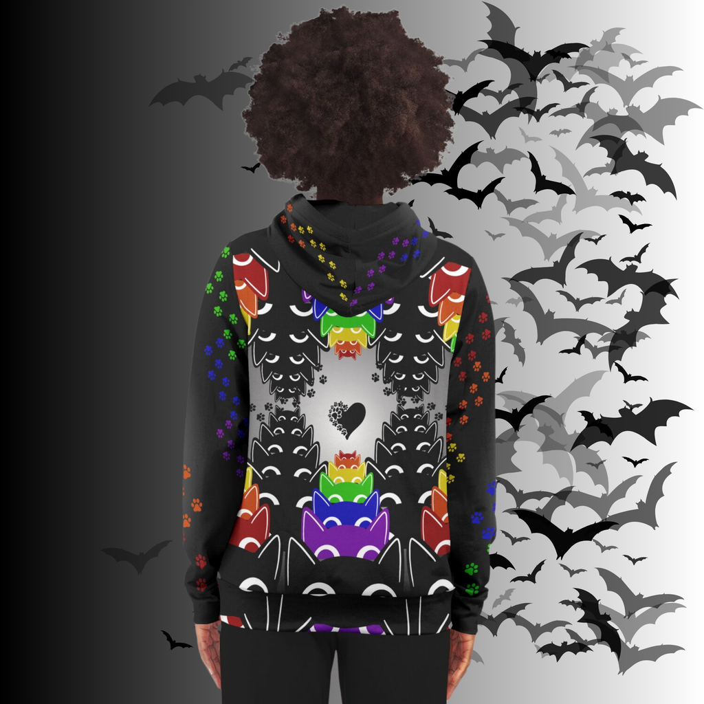 Rainbow Cats All Over Print Zip Hoodie