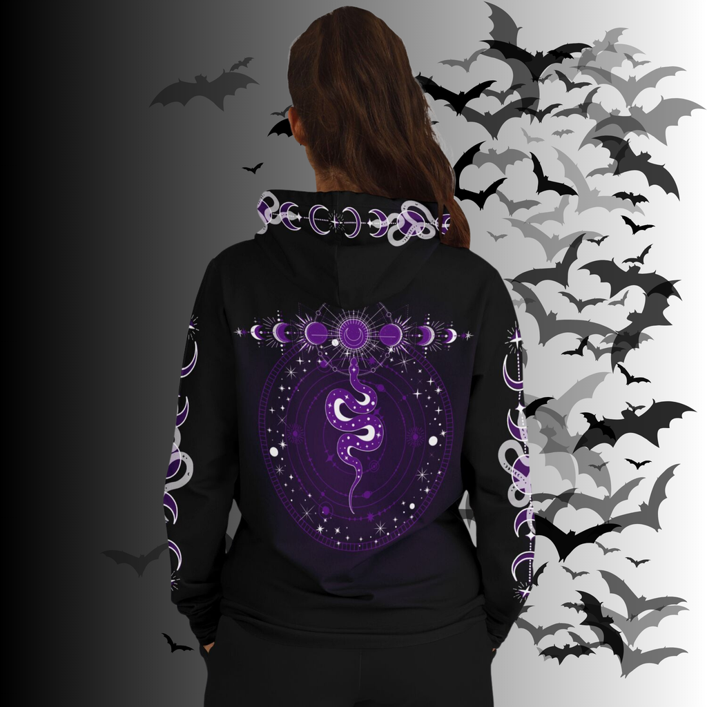 Purple Celestial Serpent All Over Print Hoodie