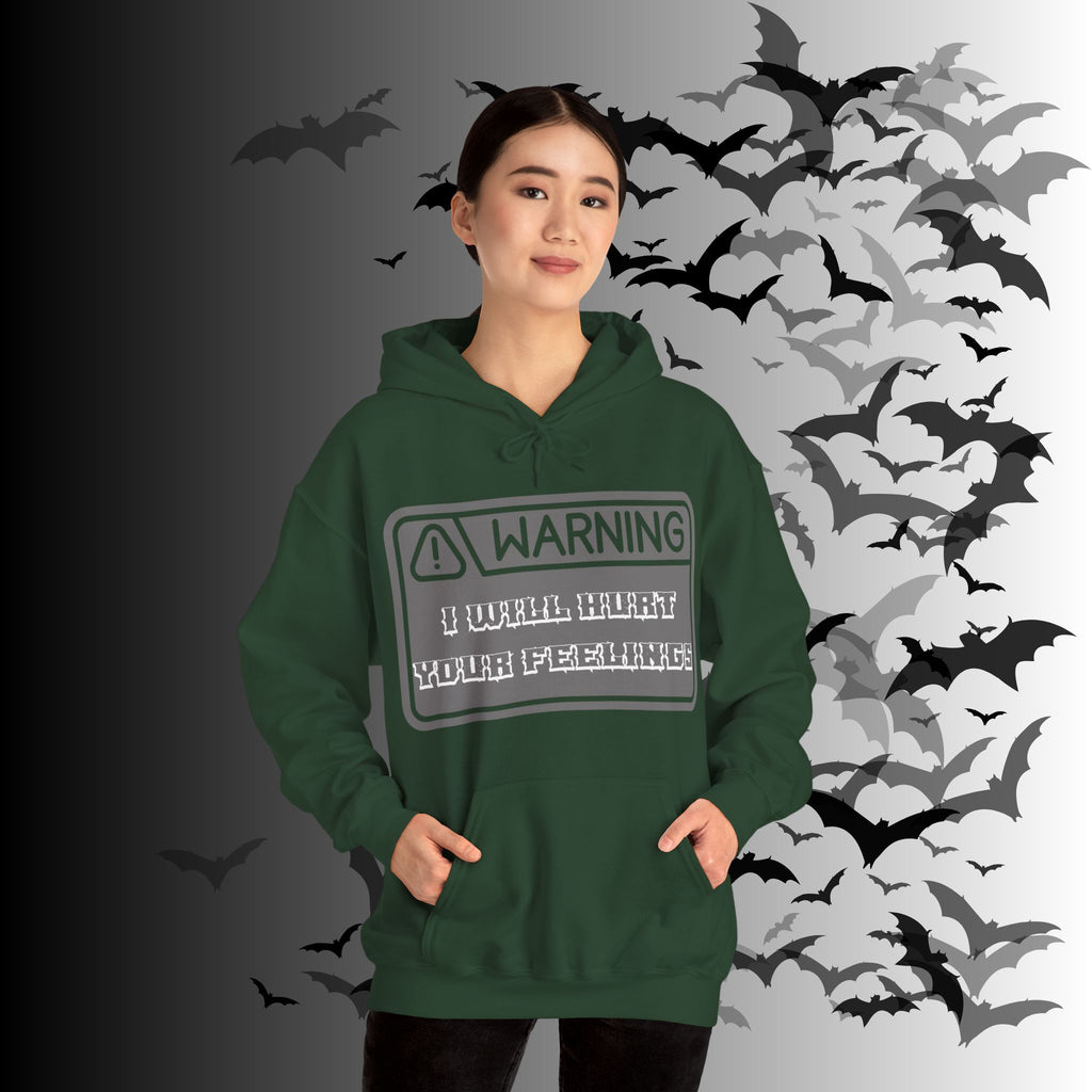 Warning I Will Hurt Your Feelings Hoodie — Funny Gothic Attitude Pullover