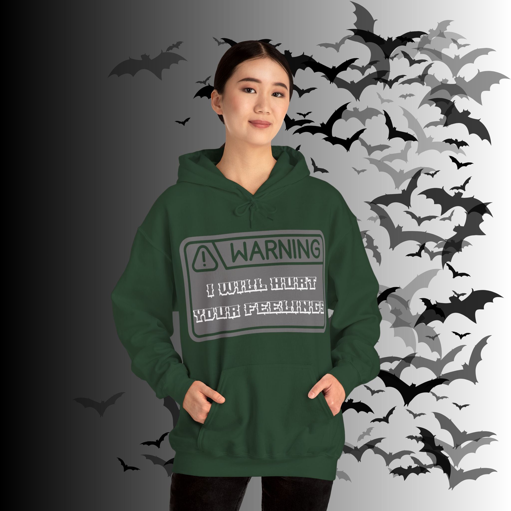 Warning I Will Hurt Your Feelings Hoodie — Funny Gothic Attitude Pullover