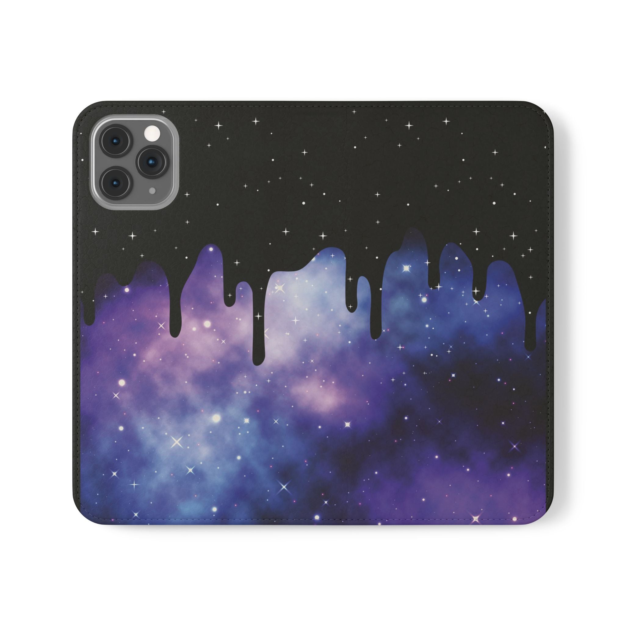 Pastel Goth Drippy Galaxy Flip Wallet Phone Case - Wallet Case for Samsung and iPhone - Gothic Style Wallet Phone Cases