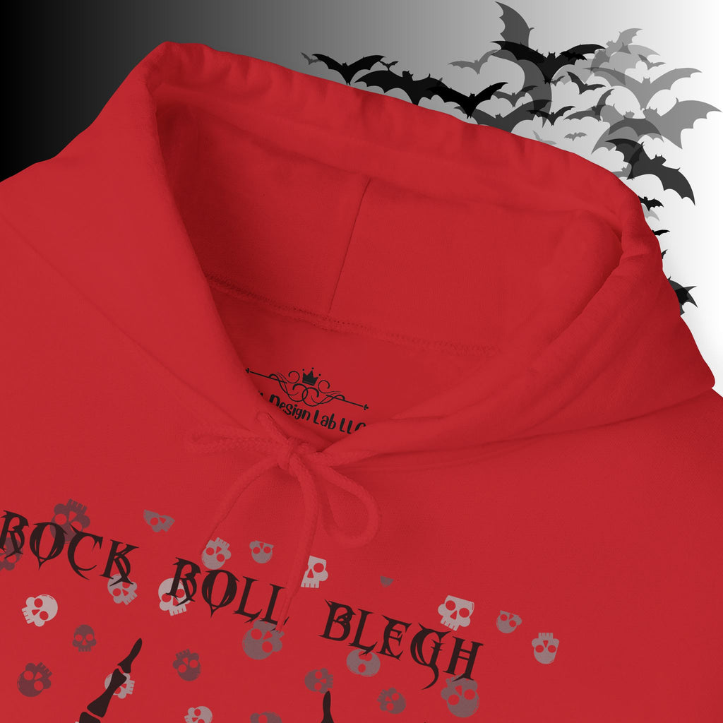 Rock Roll Blegh Hoodie — Skeleton Hands Gothic Music Pullover