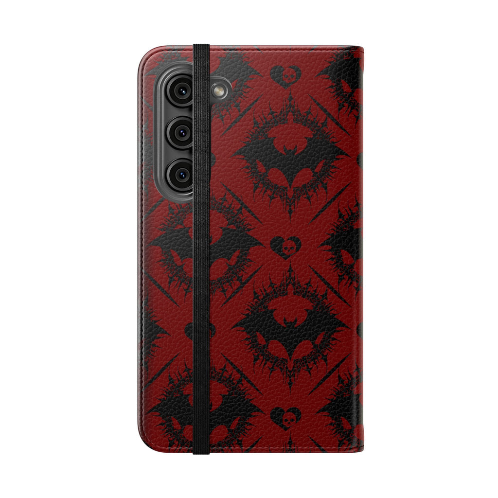 Copy of Gothic Bat Wallet Flip Case - Elegant Goth Phone Wallet - Bat Pattern Flip Case - Gothic Phone Case - Stylish Wallet Phone Case