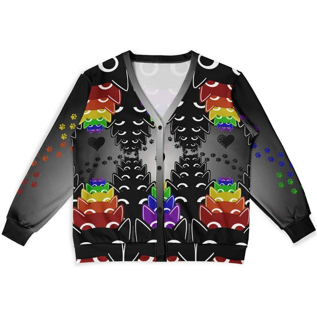 Rainbow Cats All Over Print Cardigan