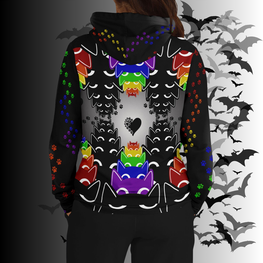 Rainbow Cats All Over Print Hoodie
