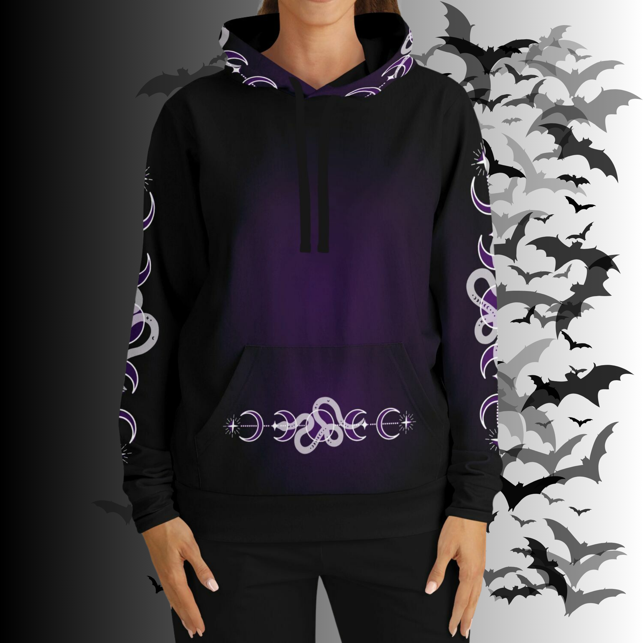 Purple Celestial Serpent All Over Print Hoodie