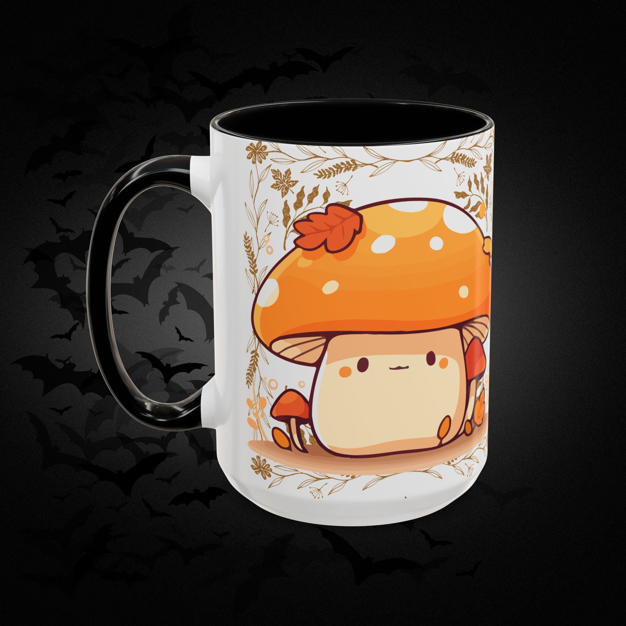 Autumn Mushroom Cute Coffee Mug — Fall Kawaii Accent Mug (11/15oz)