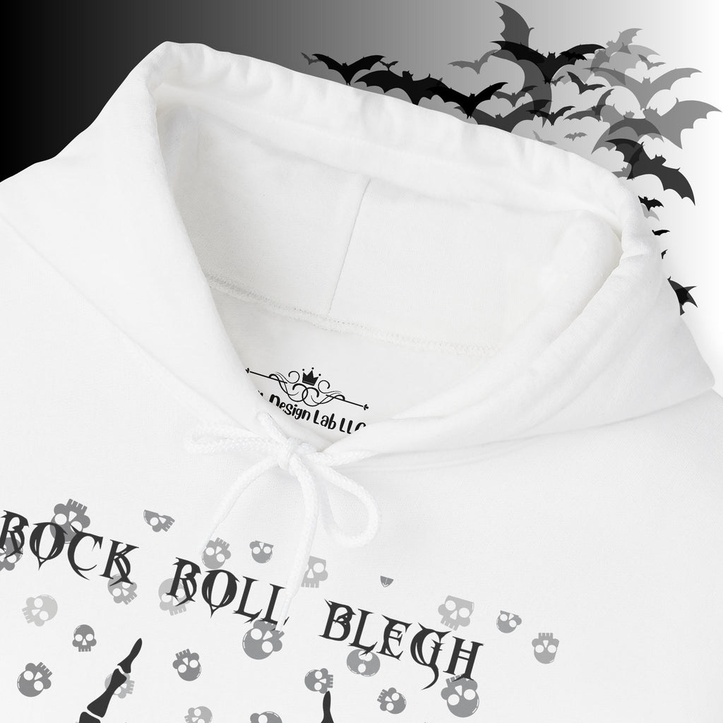 Rock Roll Blegh Hoodie — Skeleton Hands Gothic Music Pullover