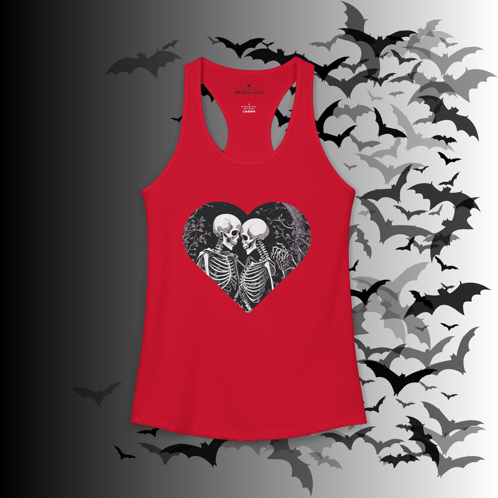 Gothic Skeleton Heart "Forever Yours" Racerback Tank Top — Dark Romance Front & Back