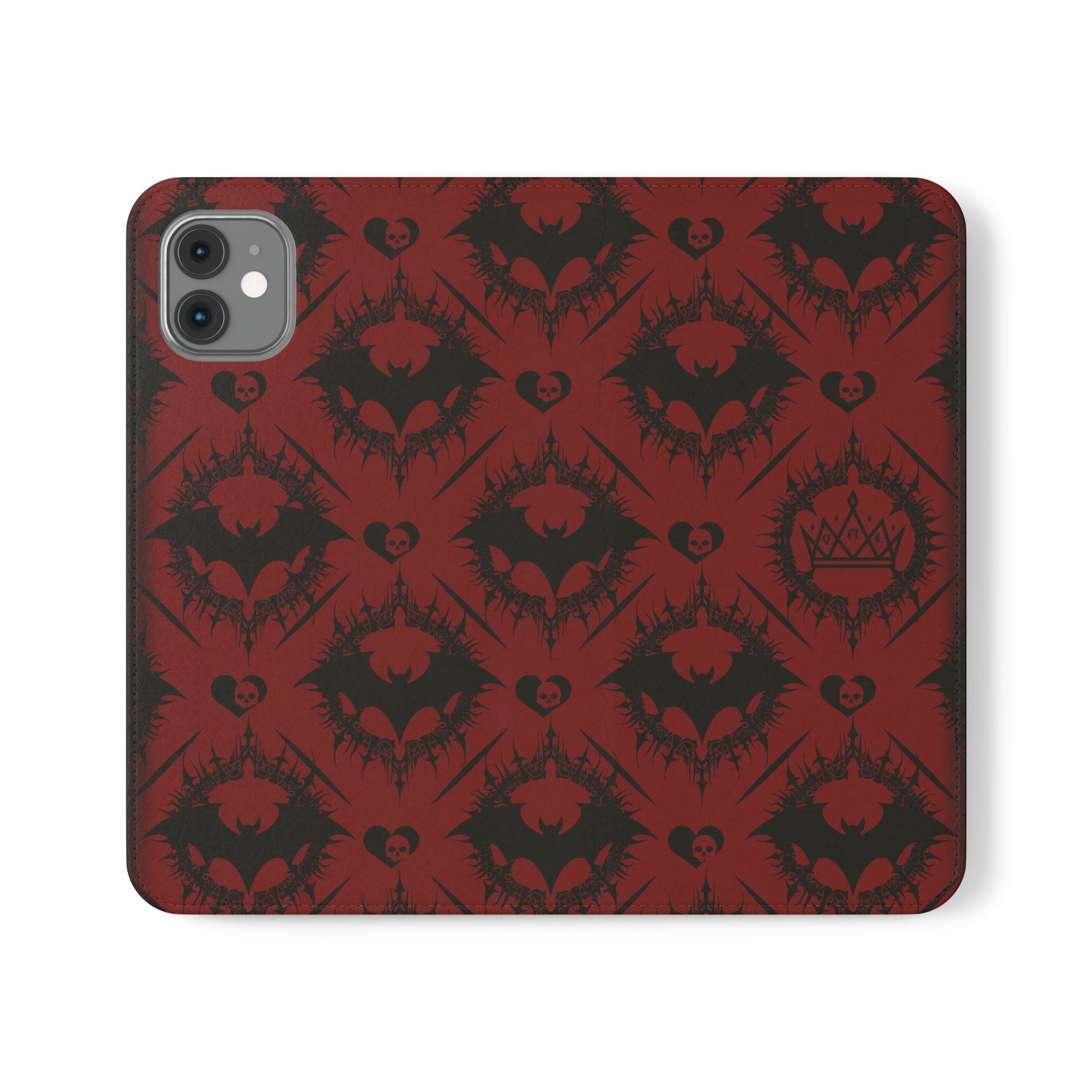 Copy of Gothic Bat Wallet Flip Case - Elegant Goth Phone Wallet - Bat Pattern Flip Case - Gothic Phone Case - Stylish Wallet Phone Case