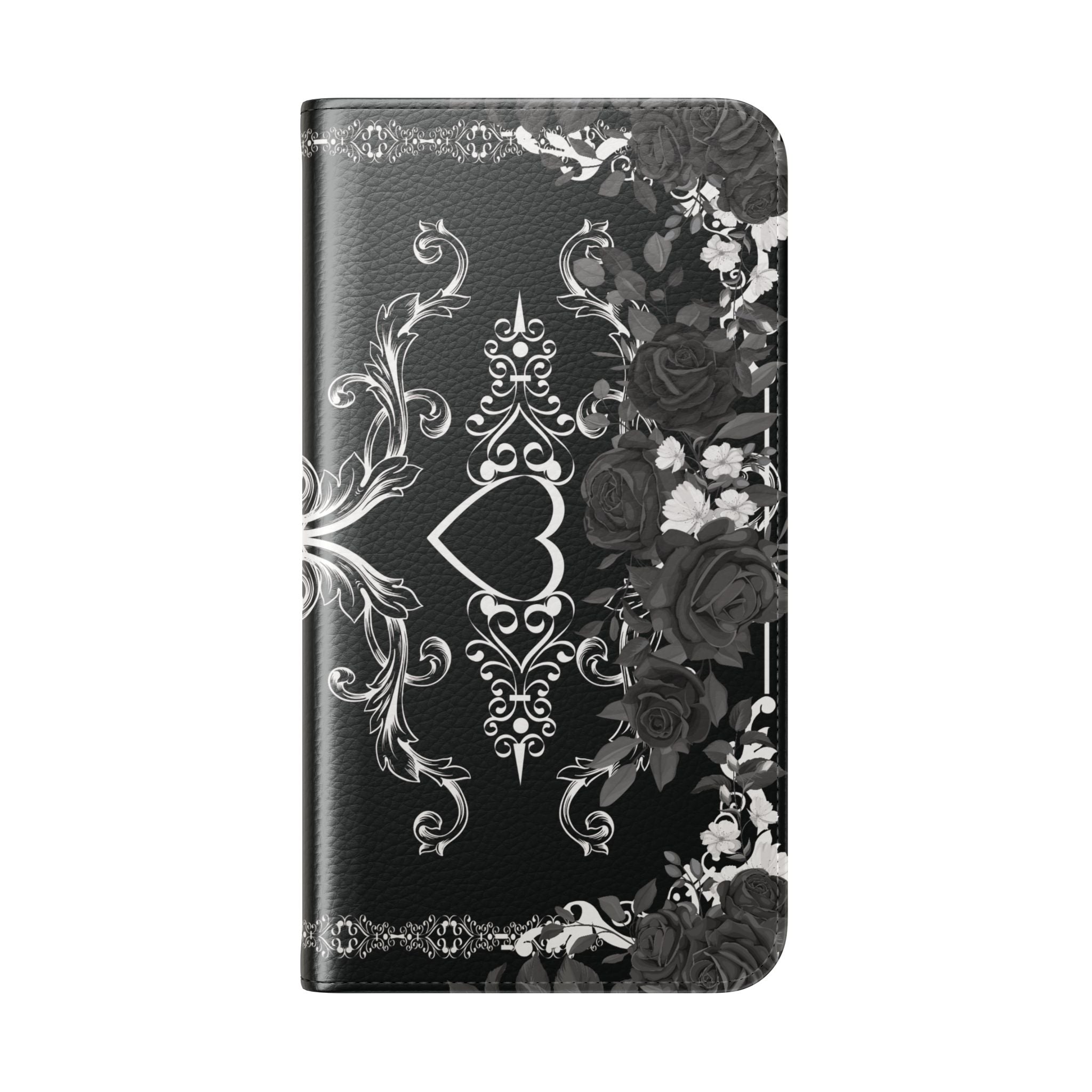 Romantic Goth Wallet Flip Case - Goth Botanical Phone Case