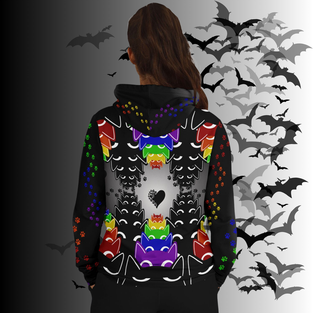 Rainbow Cats All Over Print Hoodie