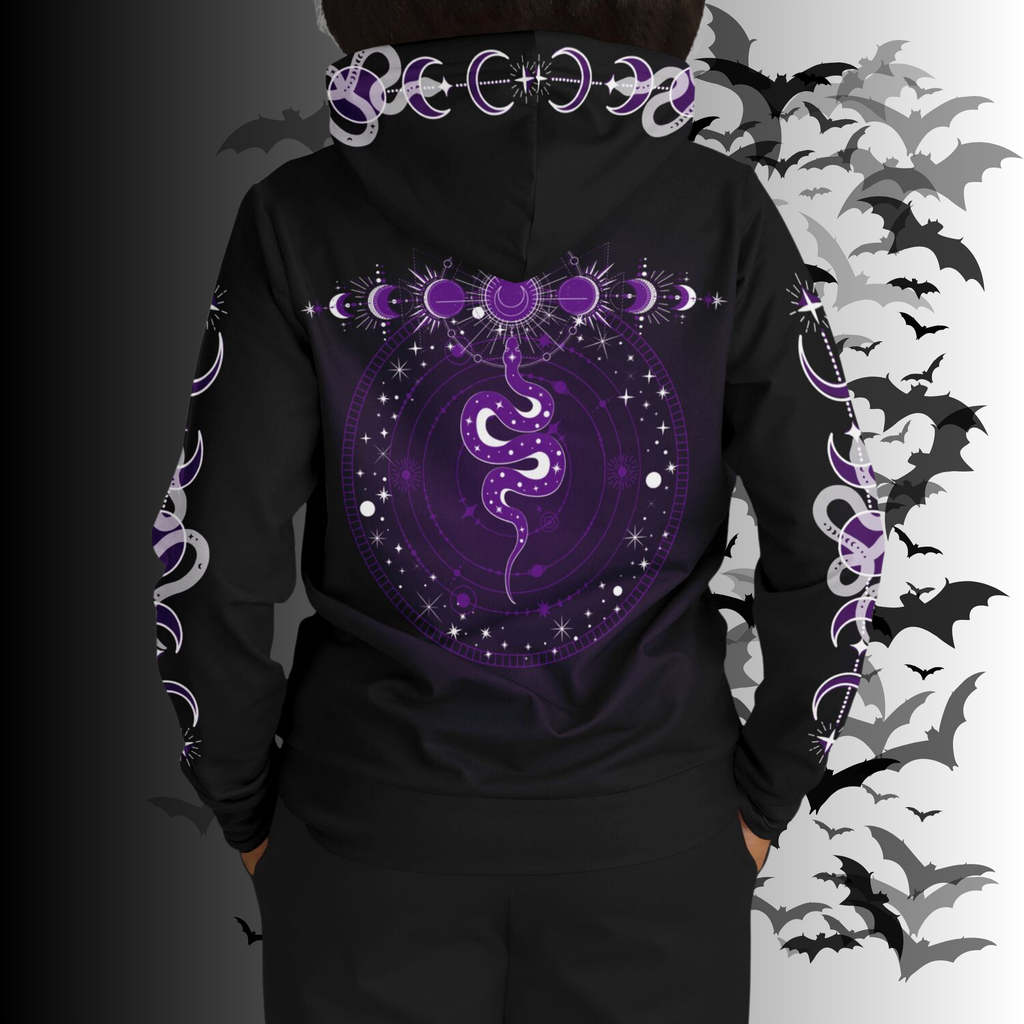 Purple Celestial Serpent All Over Print Hoodie