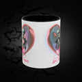 Love You Forever Valloween Coffee Mug — Skeleton Couple Heart Design (11/15oz)