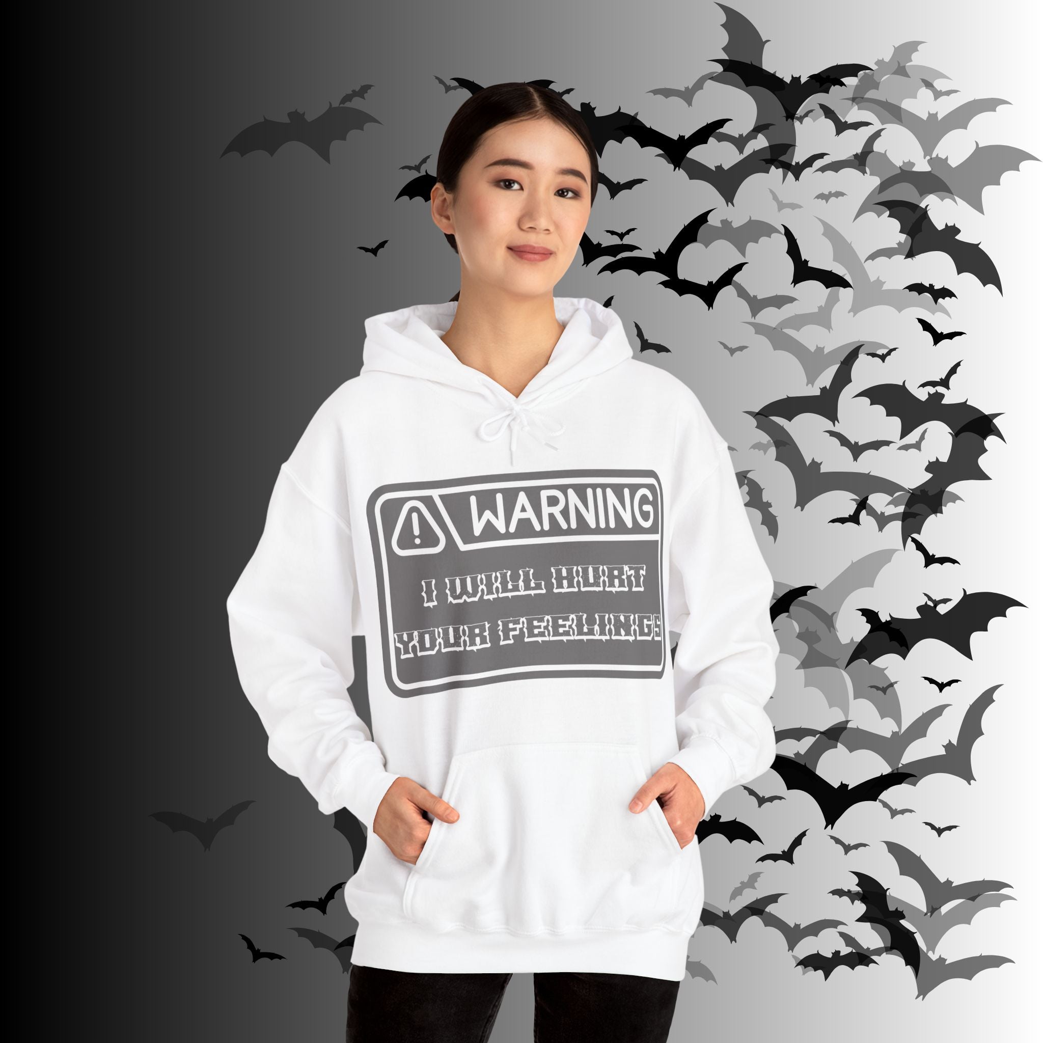 Warning I Will Hurt Your Feelings Hoodie — Funny Gothic Attitude Pullover