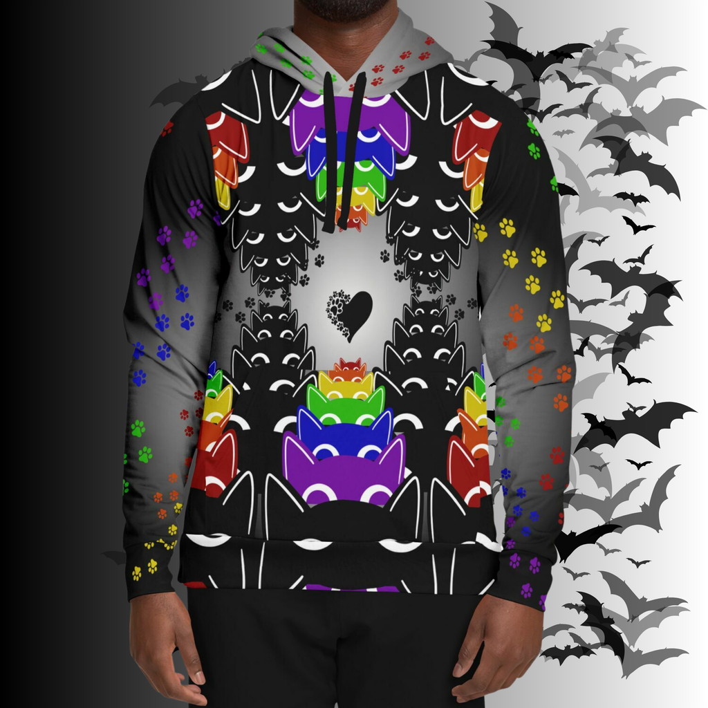 Rainbow Cats All Over Print Hoodie