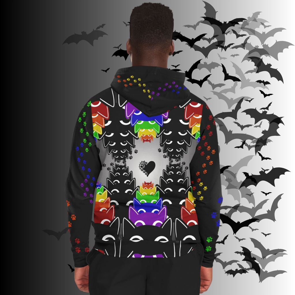 Rainbow Cats All Over Print Zip Hoodie