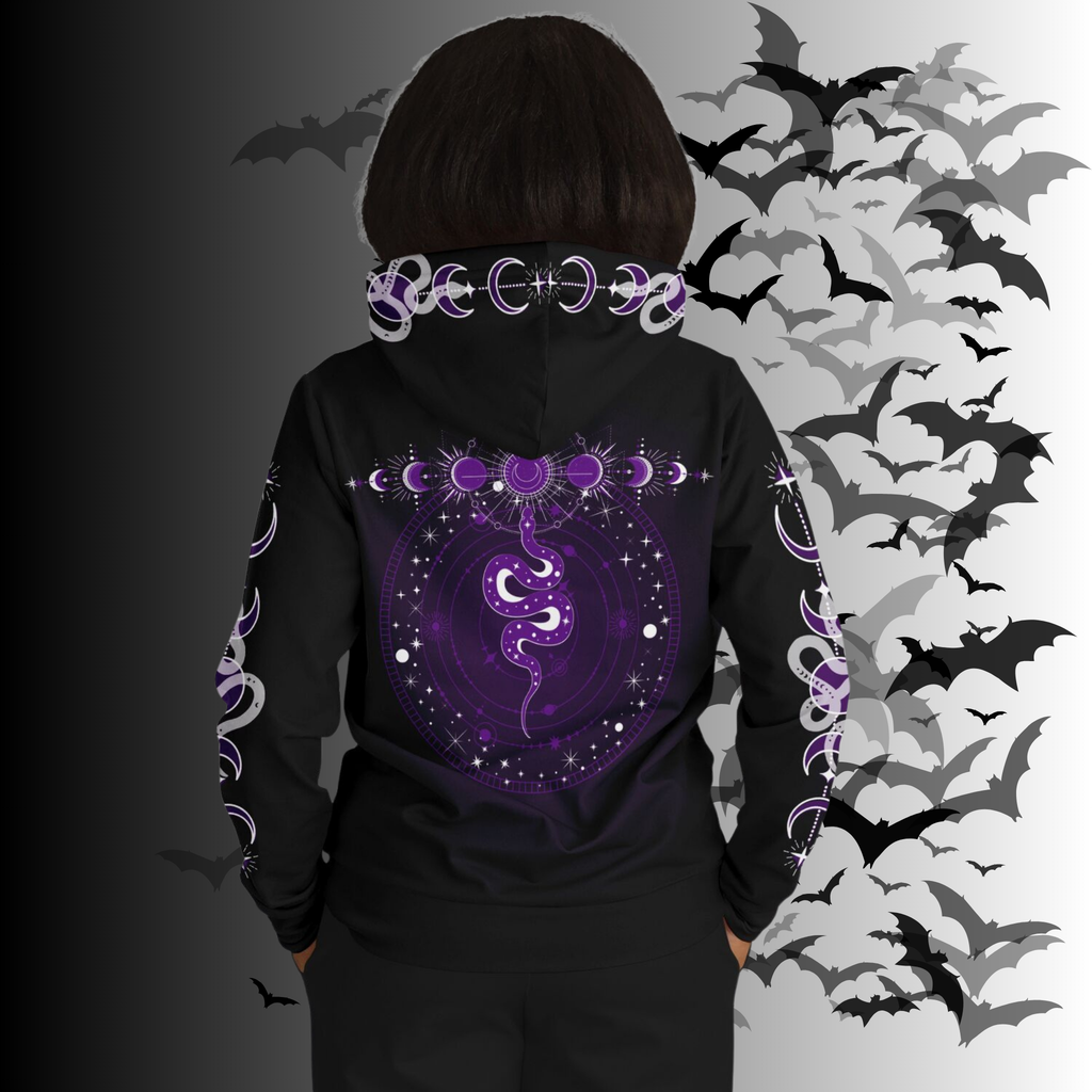 Purple Celestial Serpent All Over Print Hoodie