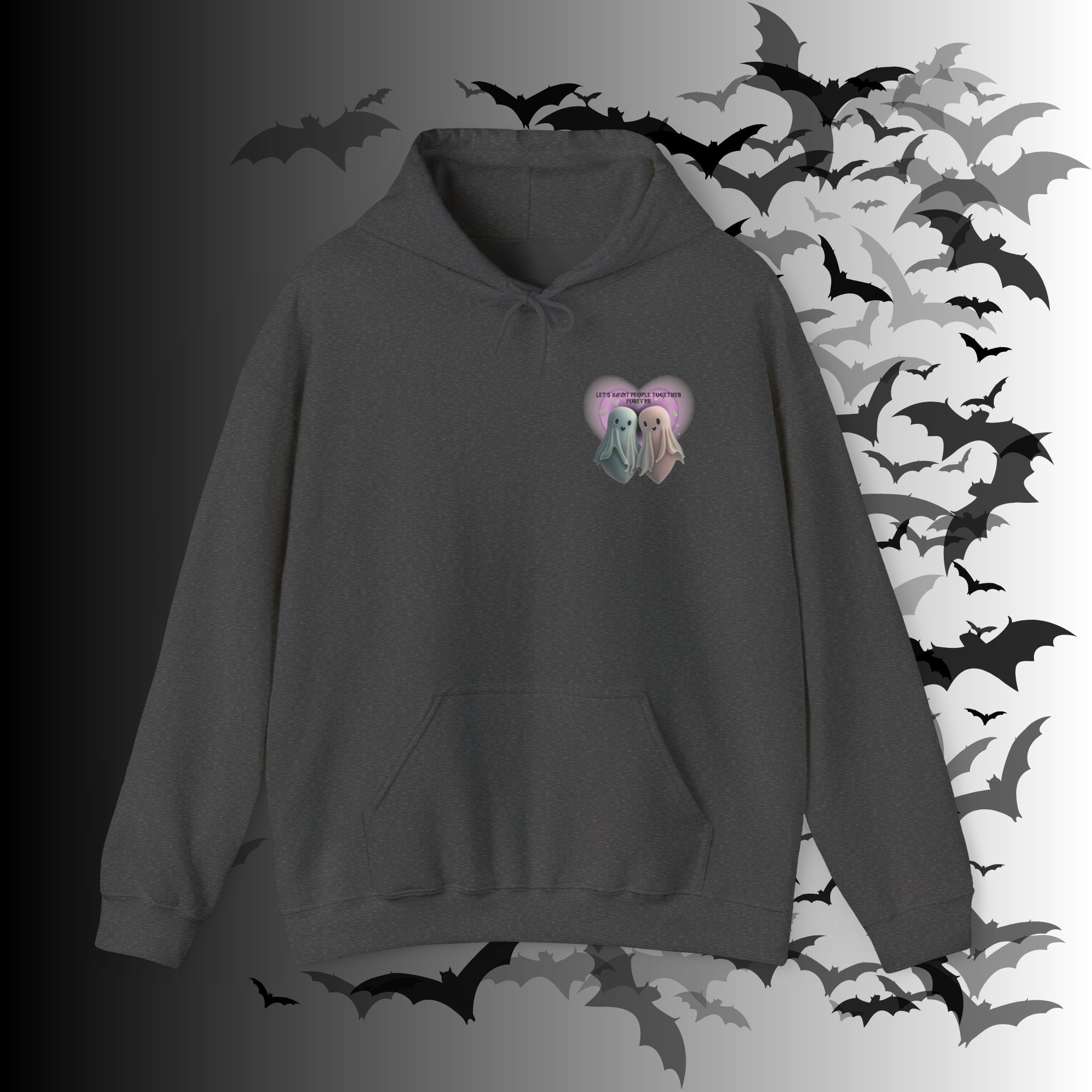 Let's Haunt People Together Forever Hoodie — Gothic Valentine's Couples Ghost