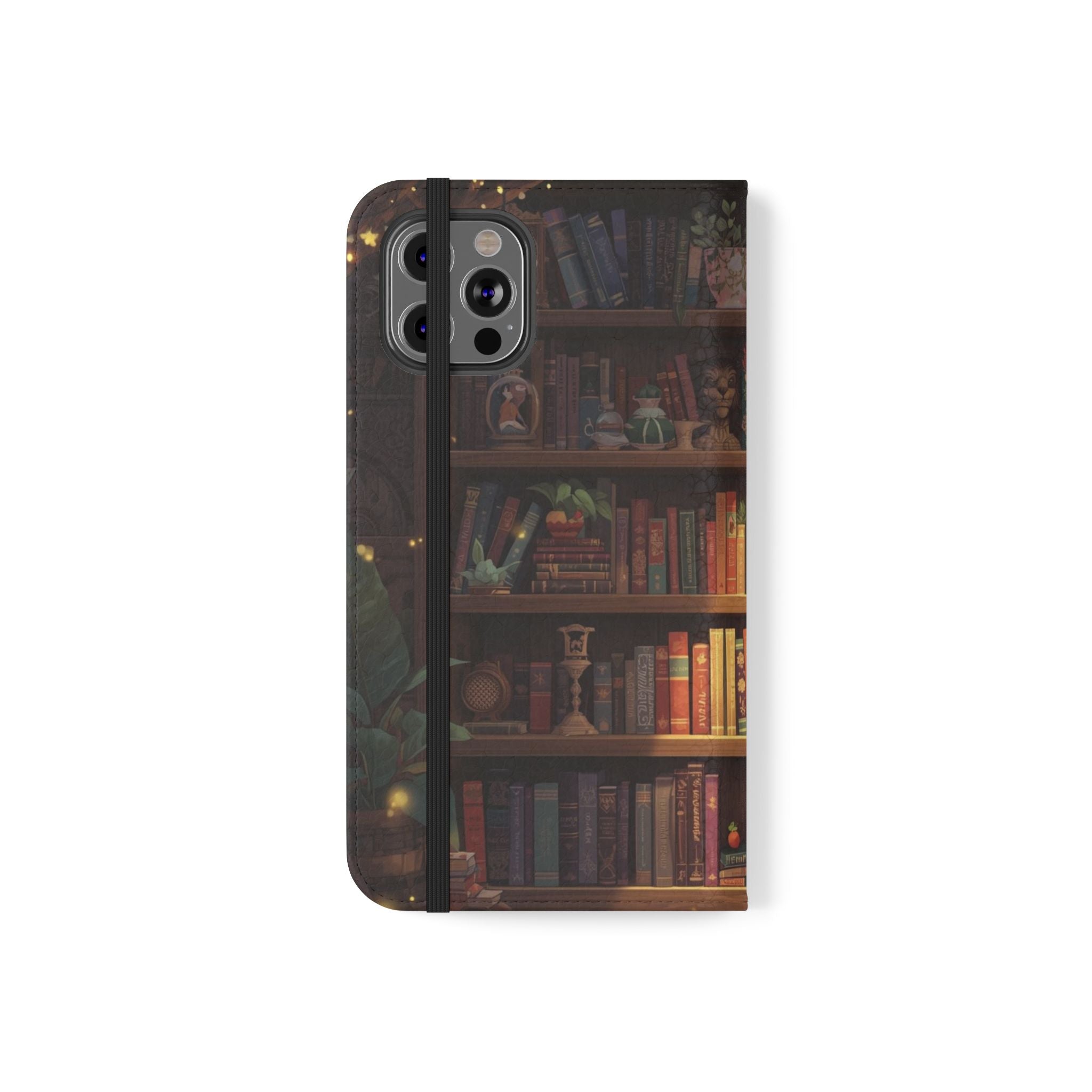 Whimsigoth Bookcase Wallet Flip Case - Romantasy Reader Phone Wallet - Book Pattern Flip Case - Bookish Phone Case