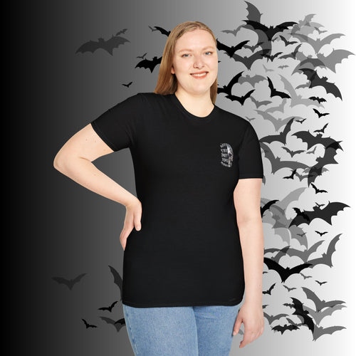 "Have The Day You Deserve" Gothic Botanical Skull T-Shirt — Front & Back Print