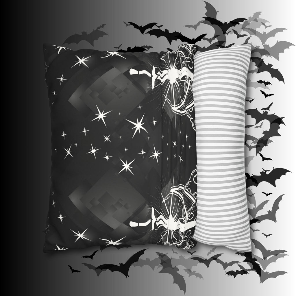 Gothic Moon Sword Celestial Throw Pillow — Dark Witchy Home Decor