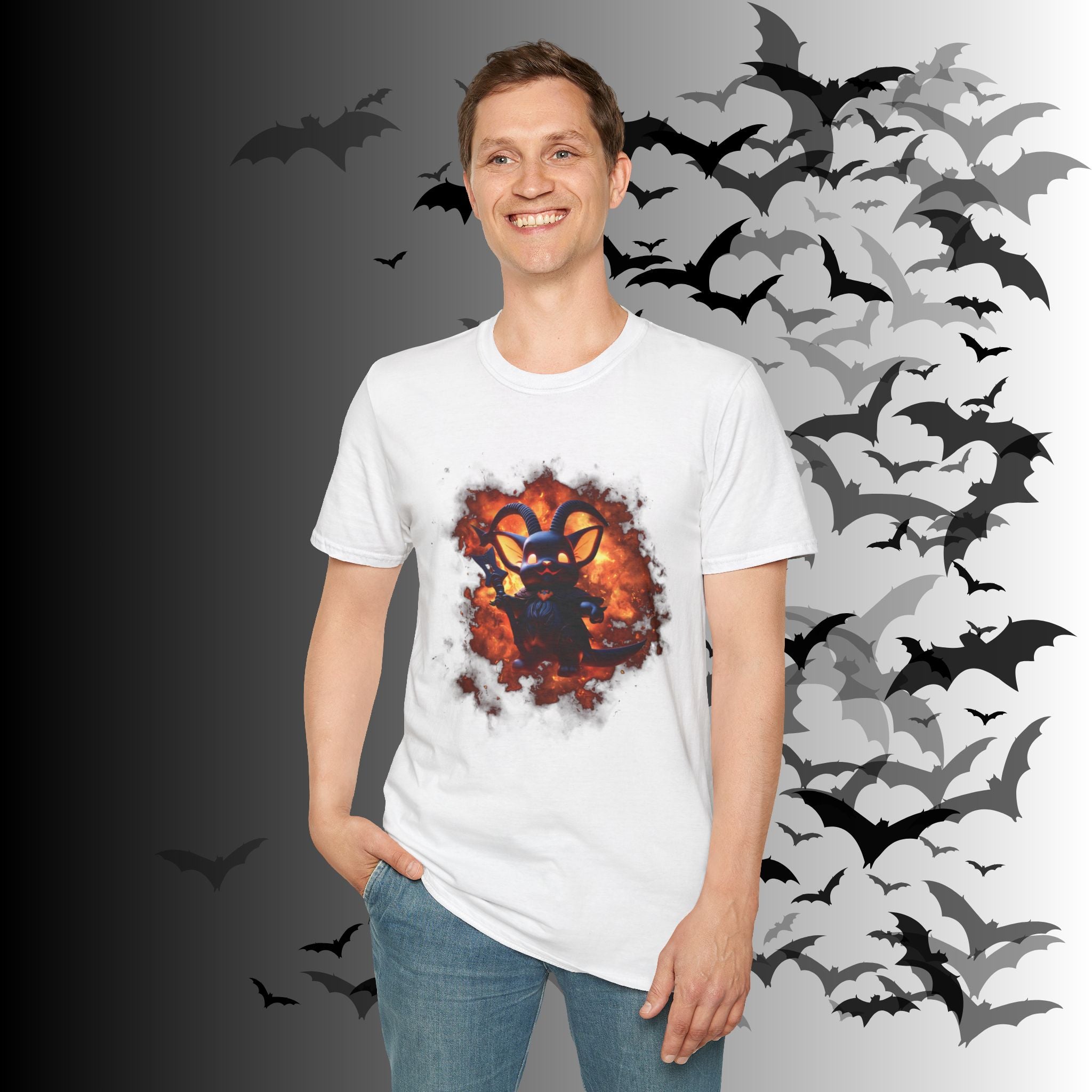 Whimsigoth Chibi Baphomet Fire T-Shirt — Gothic Occult Tee