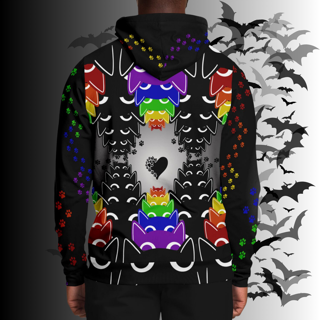 Rainbow Cats All Over Print Hoodie