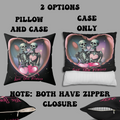 Love You Forever Skeleton Couple Throw Pillow — Gothic Love Dark Home Decor