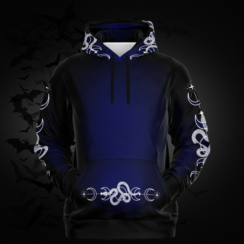 Celestial Serpent All Over Print Hoodie – Midnight Navy