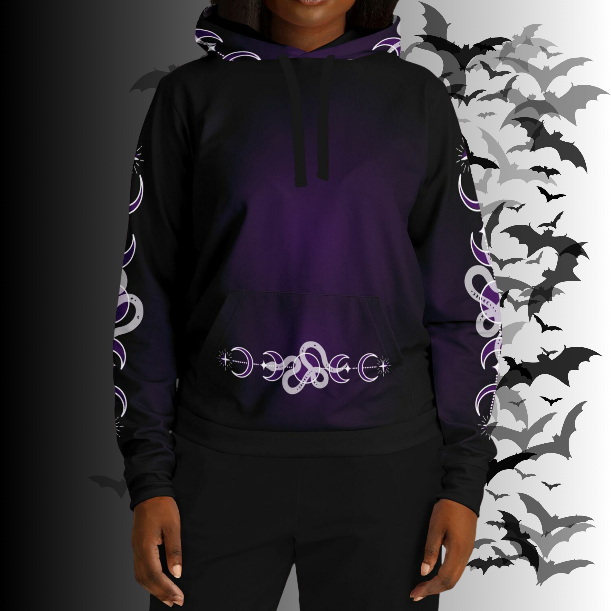 Purple Celestial Serpent All Over Print Hoodie