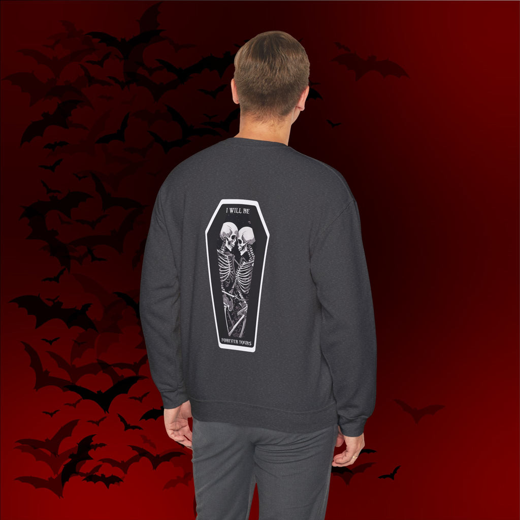 Gothic Valloween Skeleton Love Crewneck Sweatshirt — Dark Romance Couples Valentine's Day