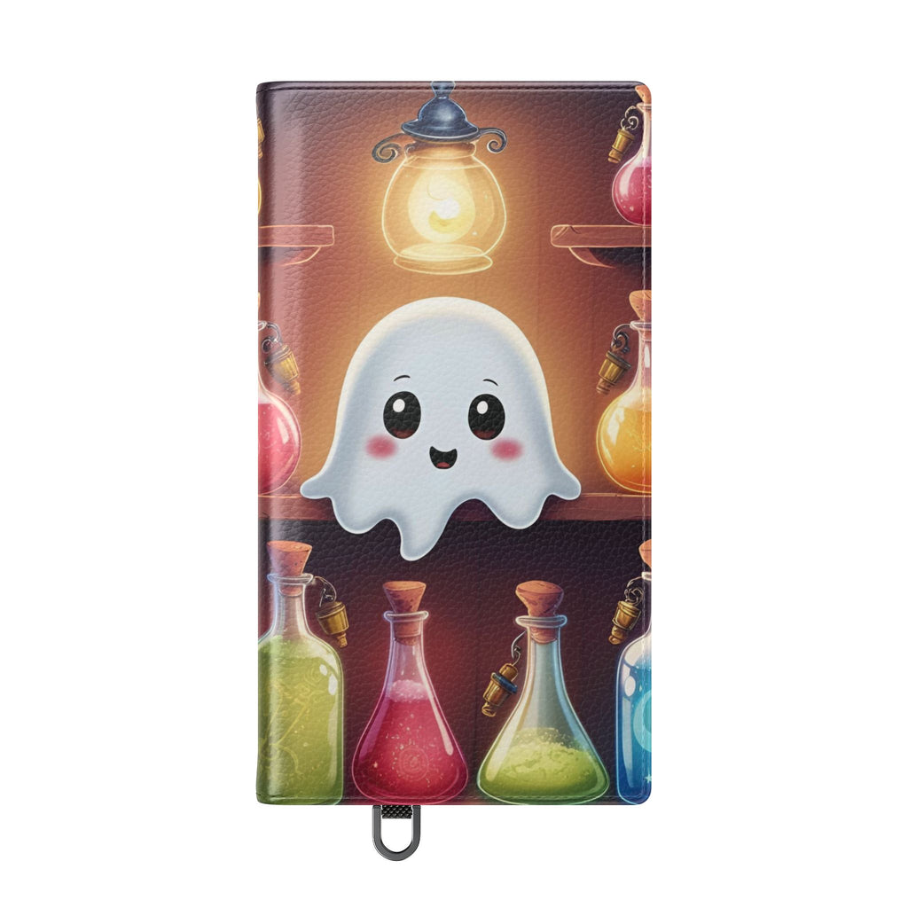 Apothecary Ghost Flip Wallet Case - Spooky Halloween Phone Case - Gothic Ghost Smartphone Case -  Ghost on a Shelf Wallet Case