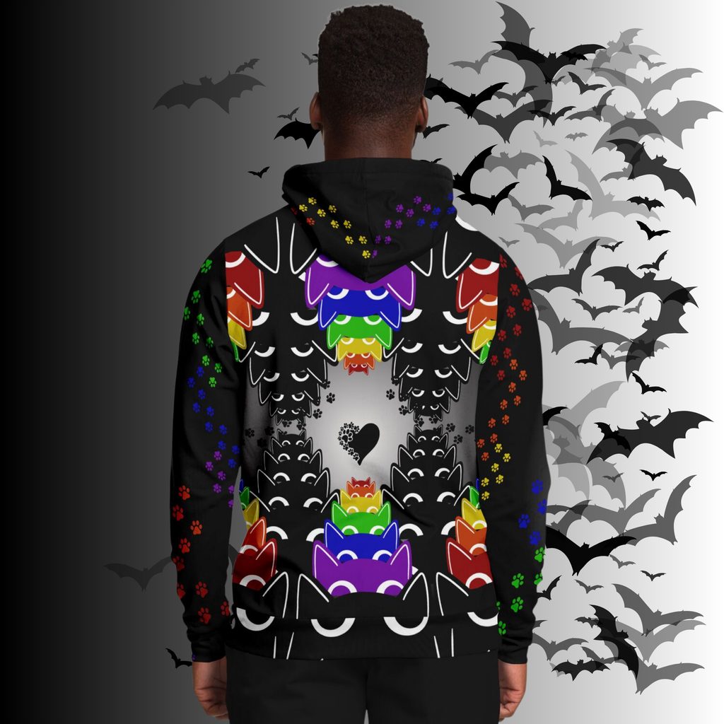 Rainbow Cats All Over Print Hoodie
