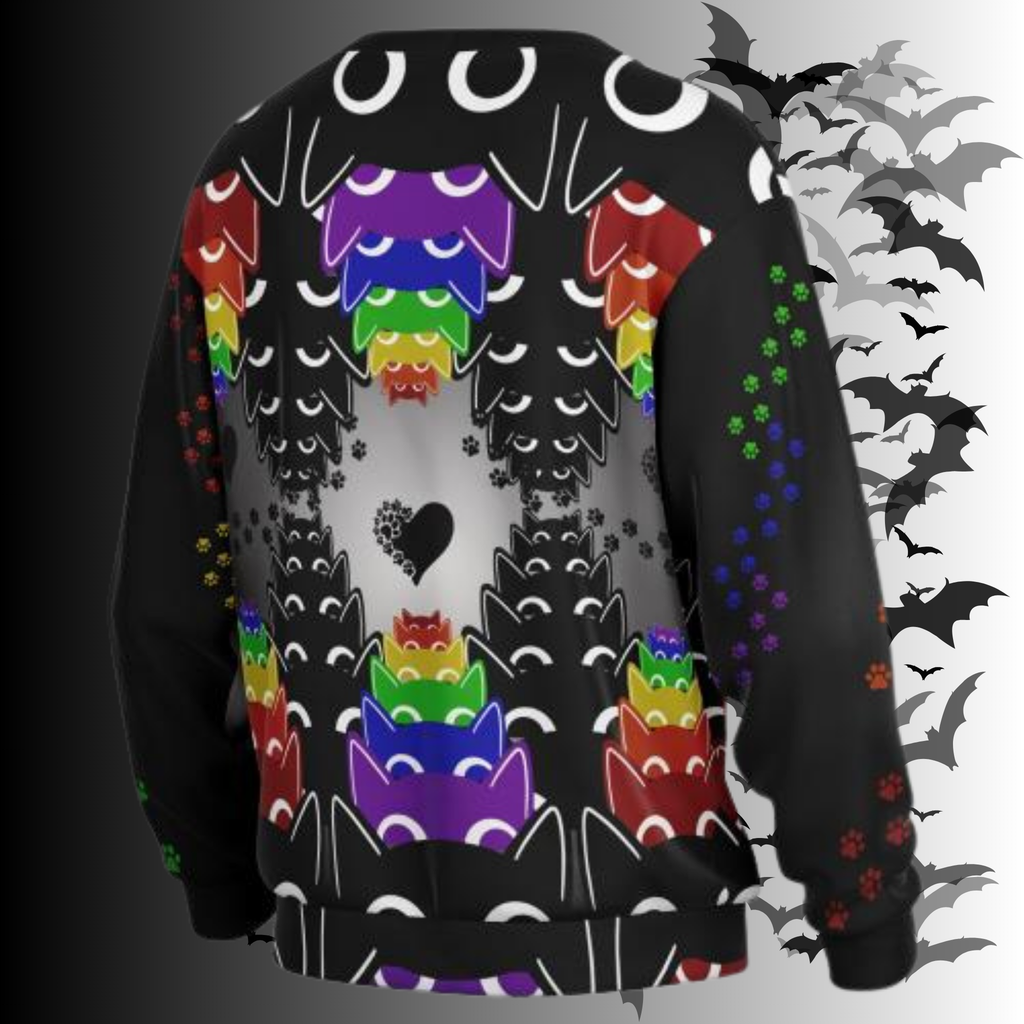 Rainbow Cats All Over Print Cardigan