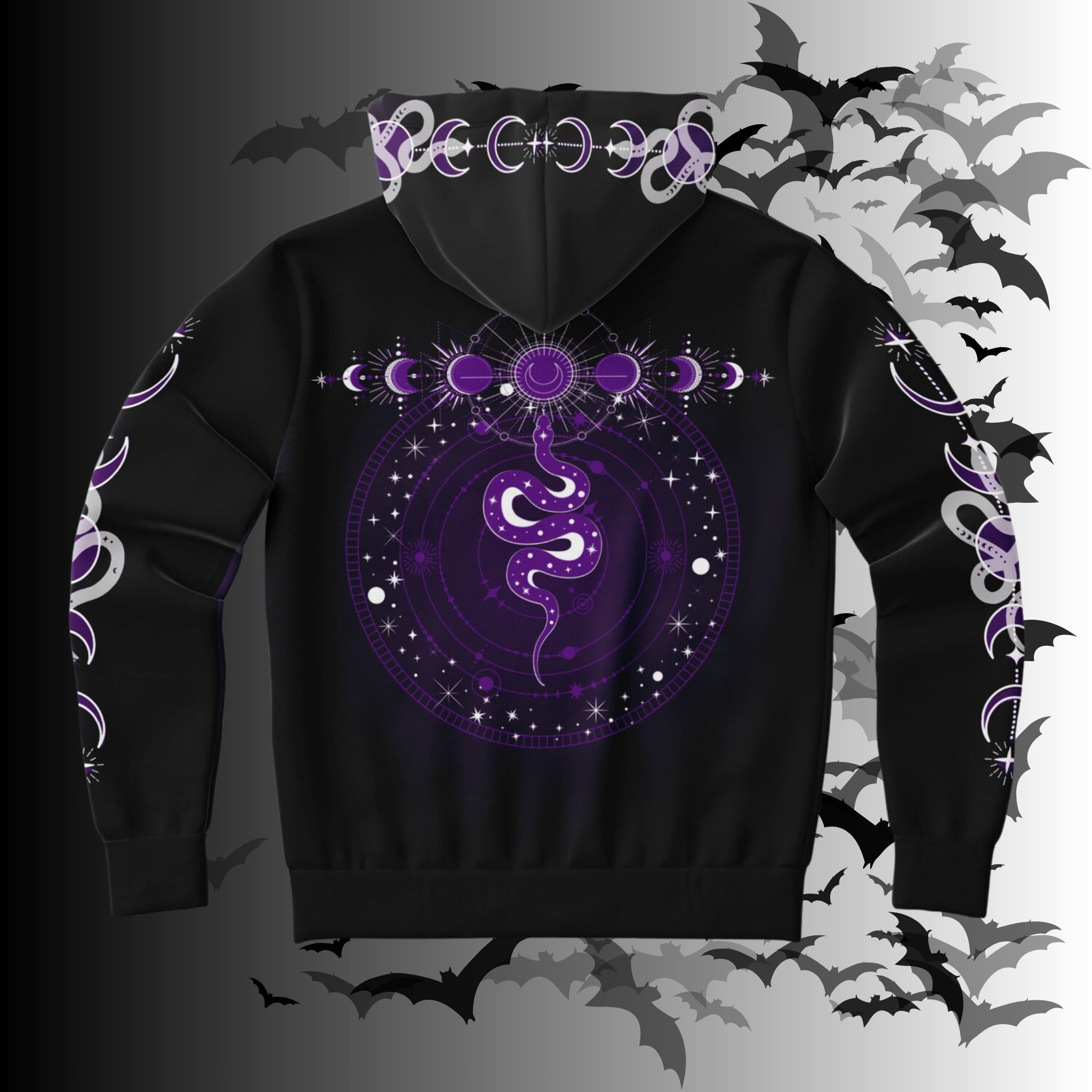 Purple Celestial Serpent All Over Print Hoodie