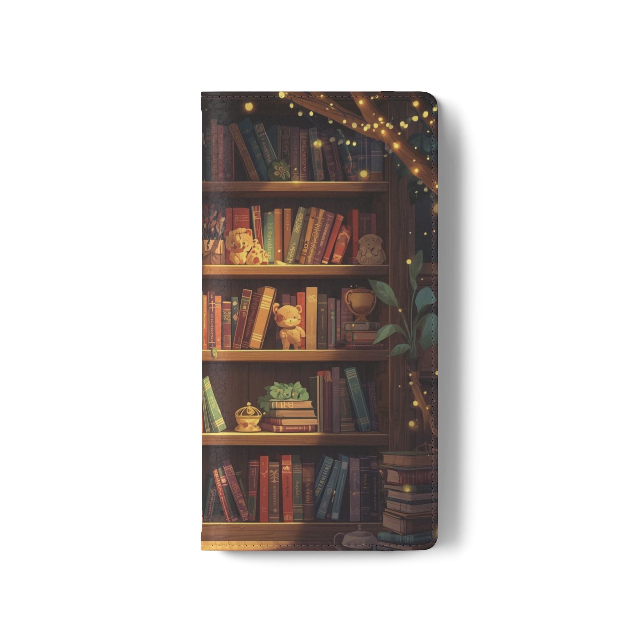 Whimsigoth Bookcase Wallet Flip Case - Romantasy Reader Phone Wallet - Book Pattern Flip Case - Bookish Phone Case