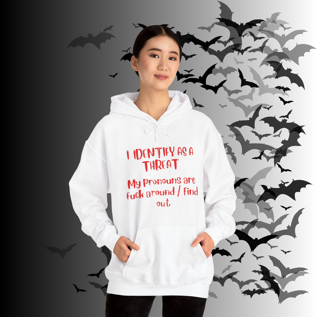 I Identify As a Threat Hoodie — My Pronouns Are Fuck Around Find Out
