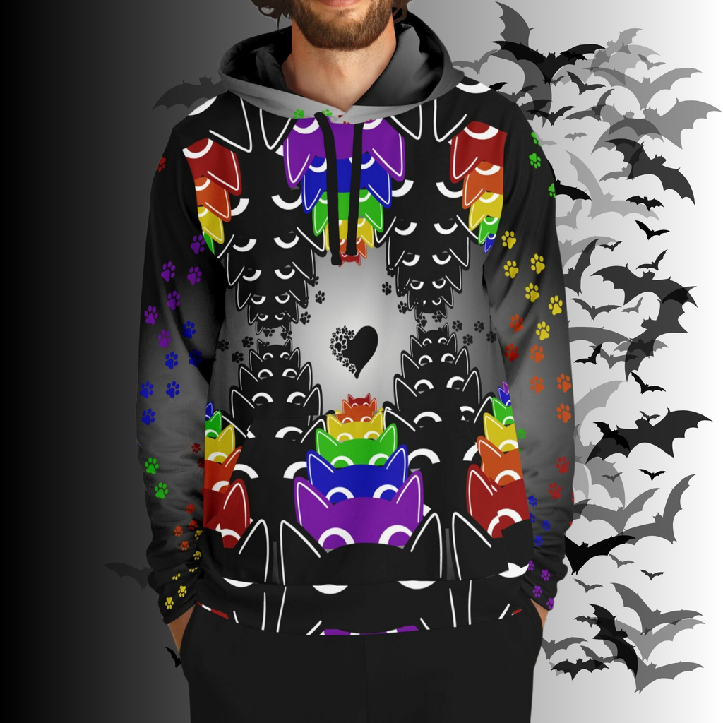 Rainbow Cats All Over Print Hoodie