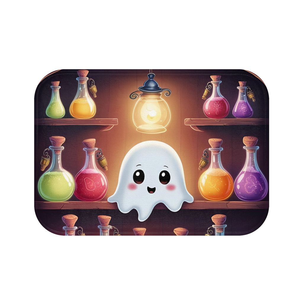 Apothecary Ghost Bath Mat — Whimsigoth Potion Shelf Bathroom Decor
