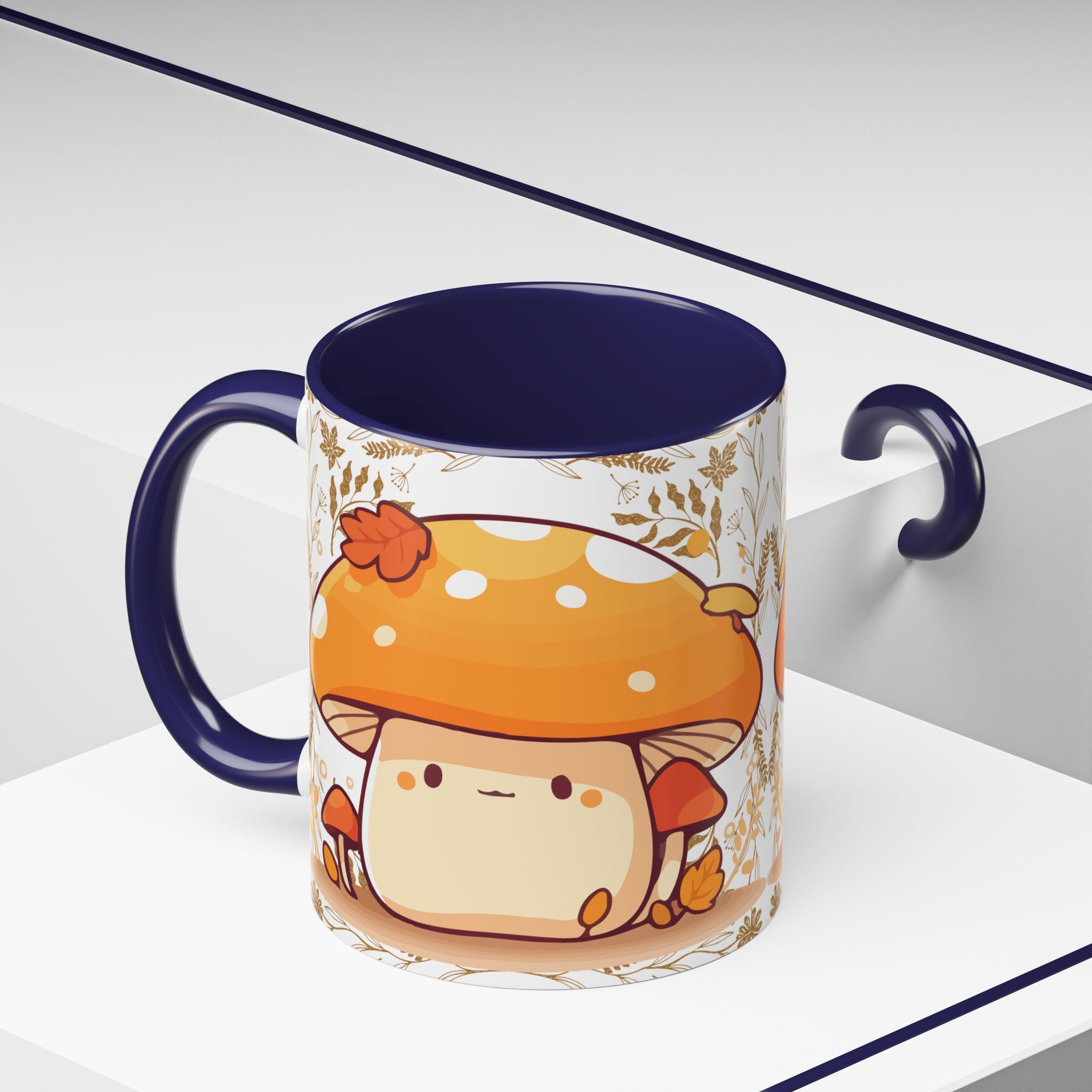 Autumn Mushroom Cute Coffee Mug — Fall Kawaii Accent Mug (11/15oz)