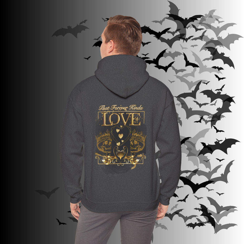 That Forever Kinda Love Hoodie — Gothic Gold Skull Couples Pullover