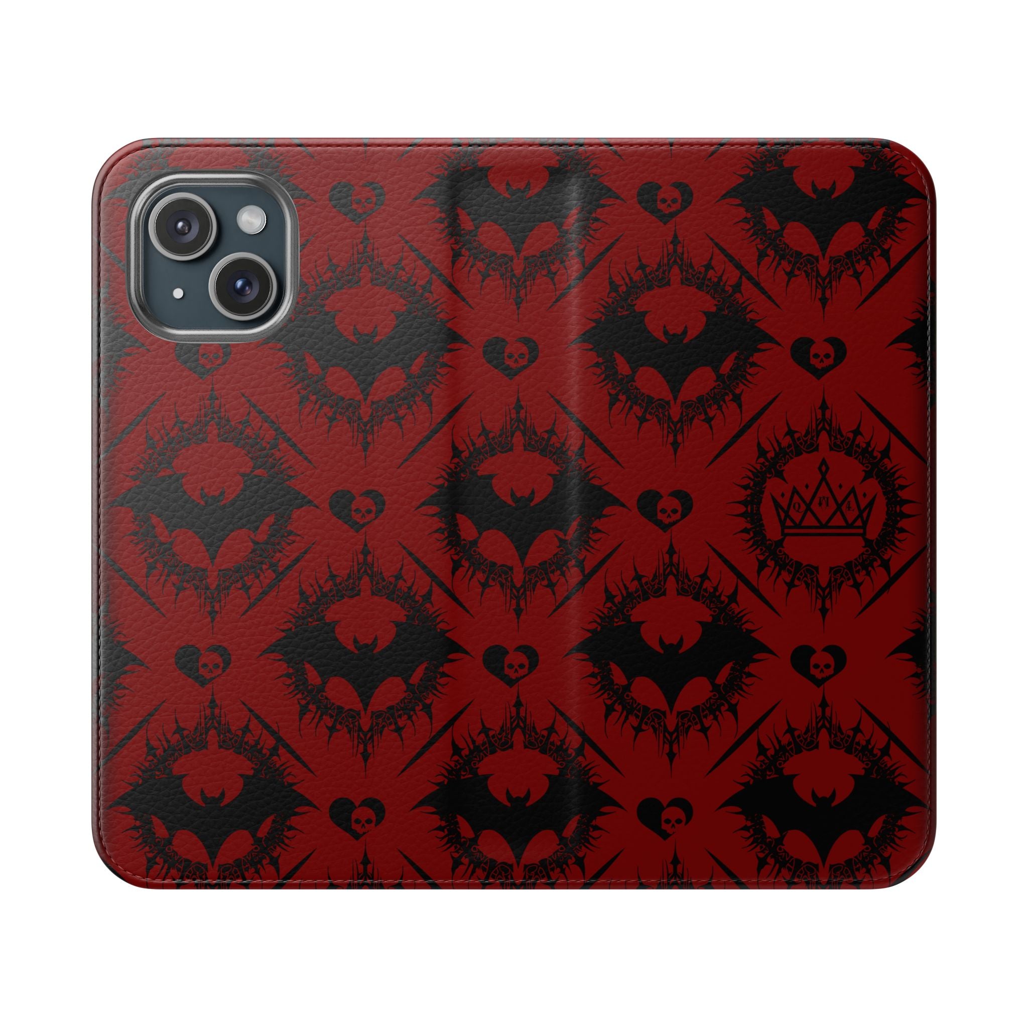 Copy of Gothic Bat Wallet Flip Case - Elegant Goth Phone Wallet - Bat Pattern Flip Case - Gothic Phone Case - Stylish Wallet Phone Case