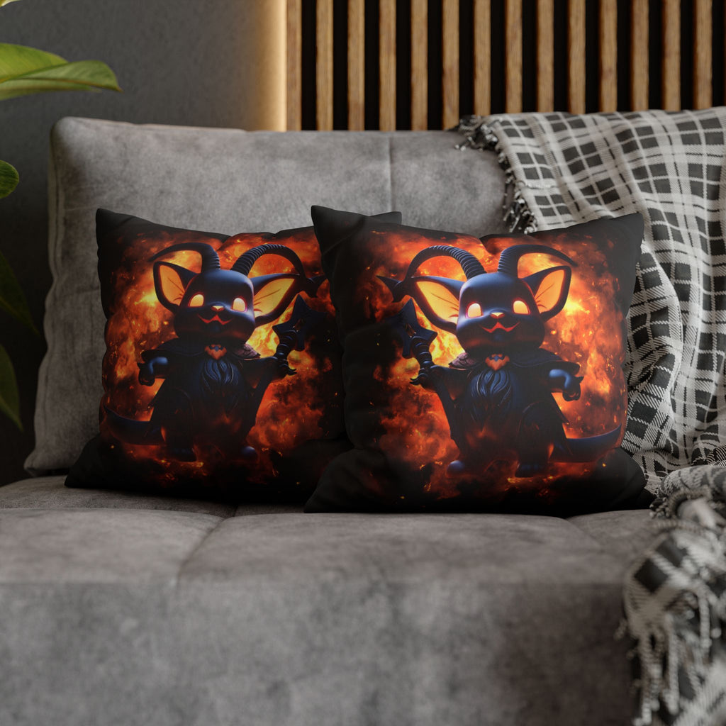 Cute Baphomet Throw Pillow — Gothic Occult Dark Home Decor
