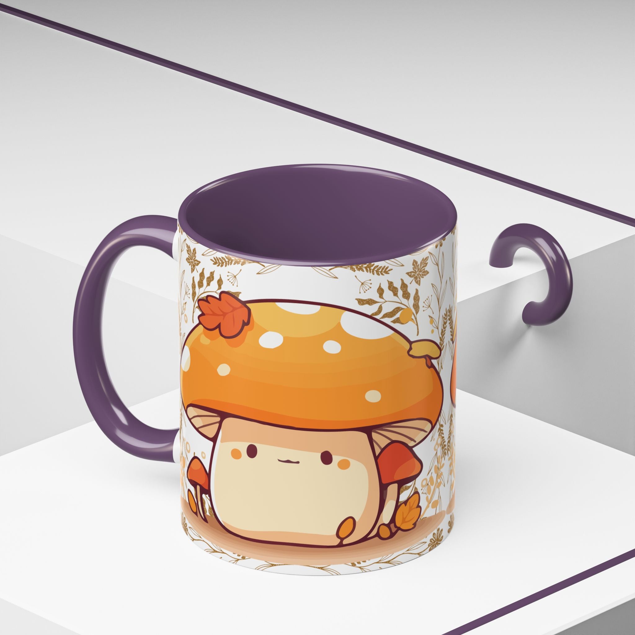 Autumn Mushroom Cute Coffee Mug — Fall Kawaii Accent Mug (11/15oz)