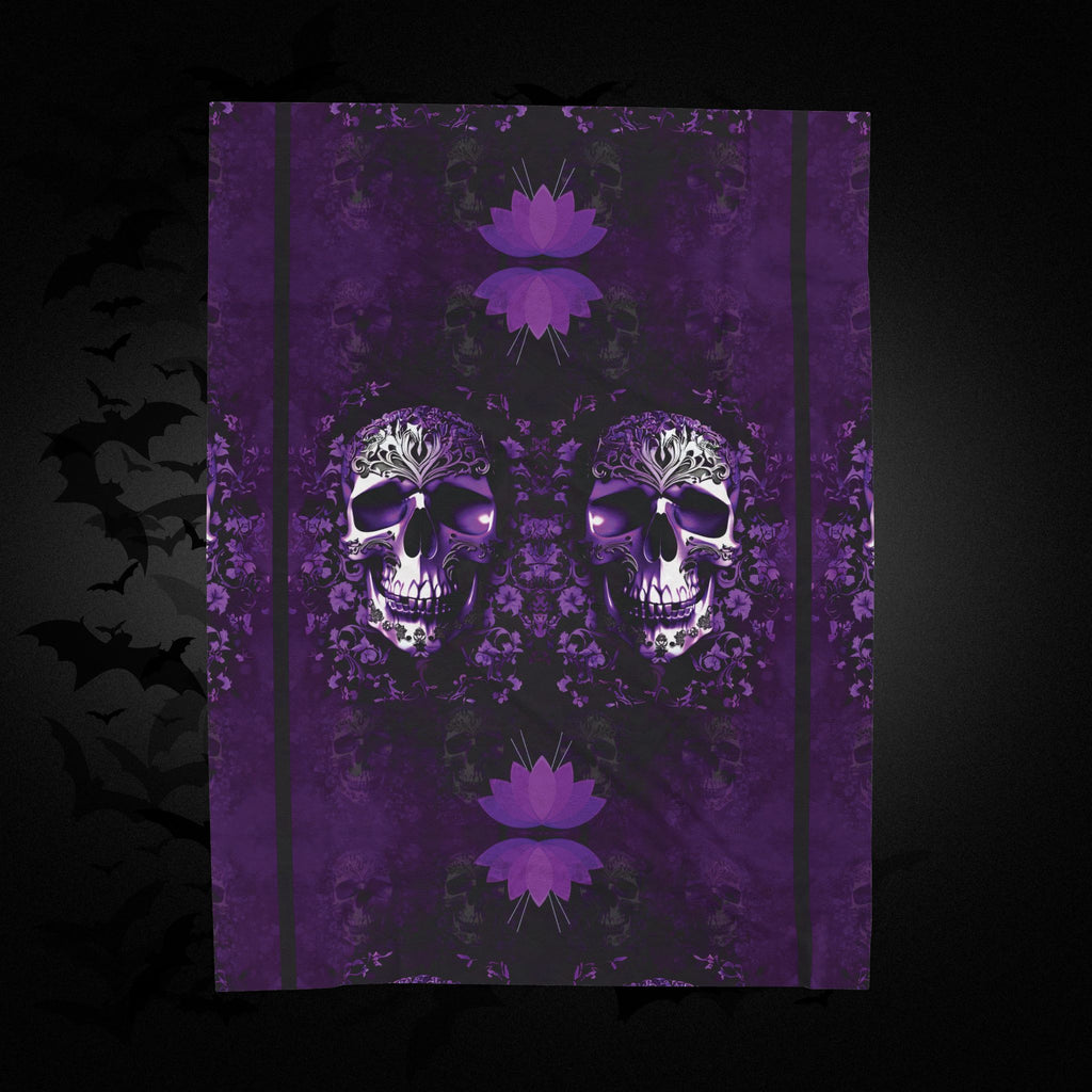 Gothic Purple Skull Throw Blanket — Dark Elegance Home Decor